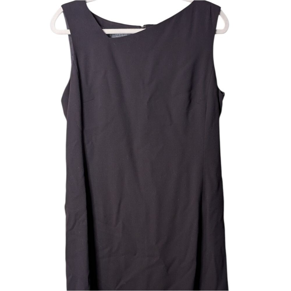 Lafayette 148 NY black wool sheath dress size 10 sleeveless Luxury Career Corp - Picture 7 of 7